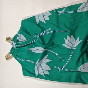 Tea Collection green tropical long cotton dress